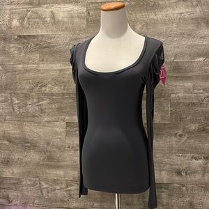 Camaieu Gray NWT long sleeves top with pleated sleeves.